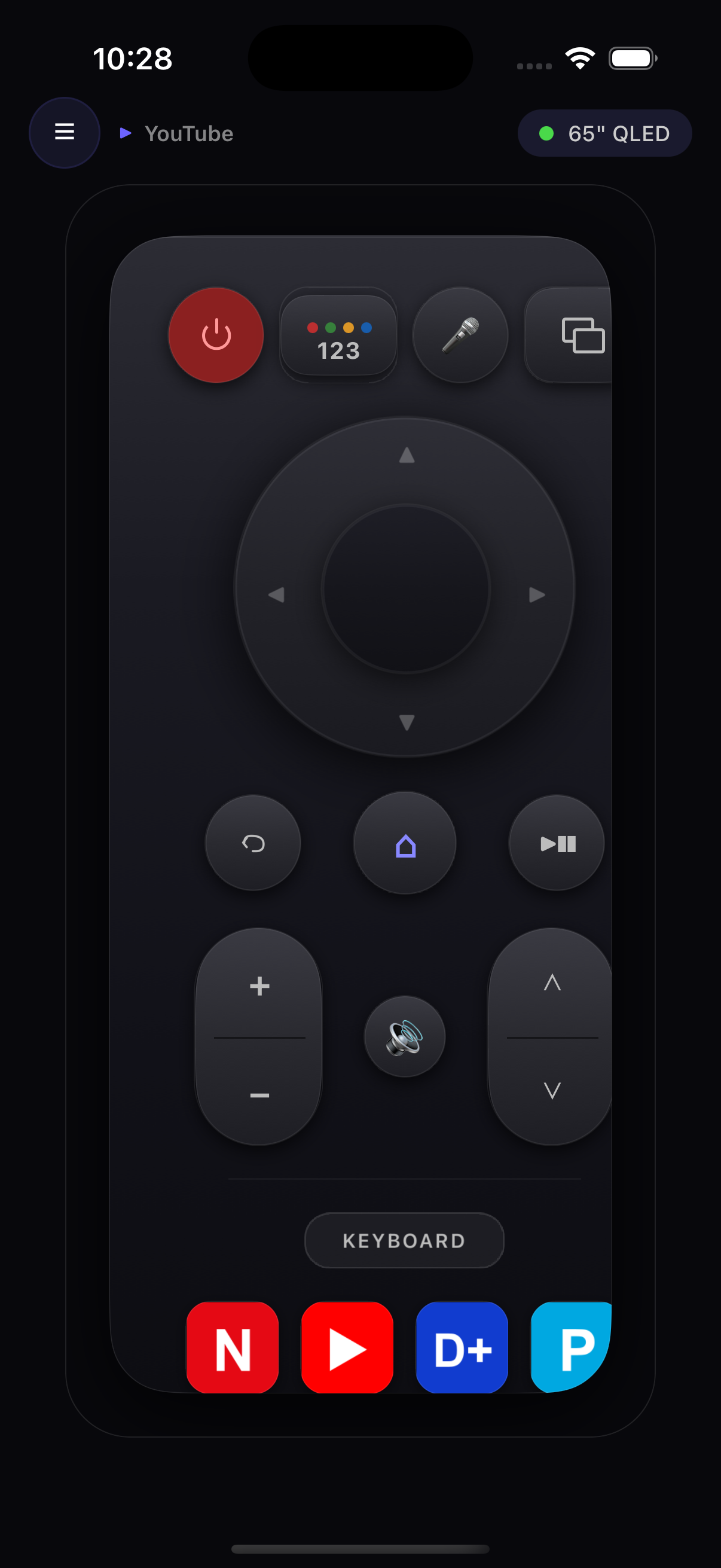 NirooRemote main view on iPhone
