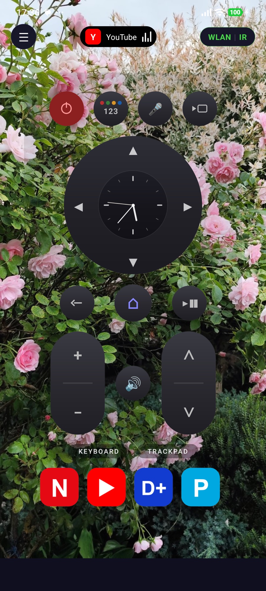 NirooRemote main remote view on Android